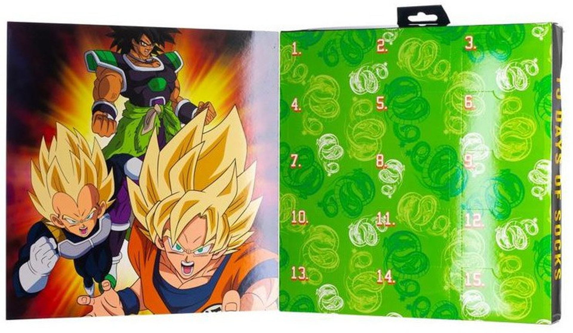Dragon Ball Super 15 Days of Socks 15-Pack Sock Size 9 - 11 Bioworld