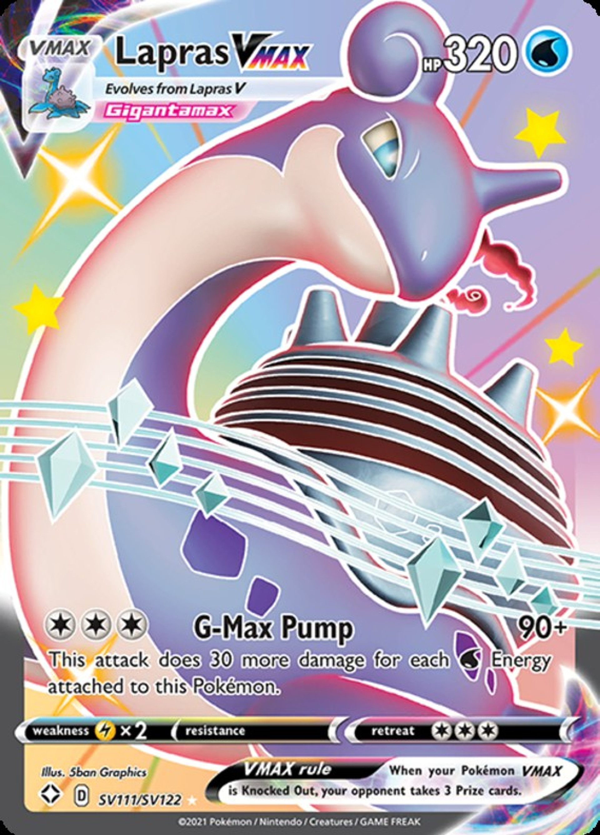 Pokemon Shining Fates Single Card Shiny Rare Lapras VMAX SV111 ToyWiz Pokemon Shining Fates Single Card Shiny Rare Lapras VMAX SV111 ToyWiz