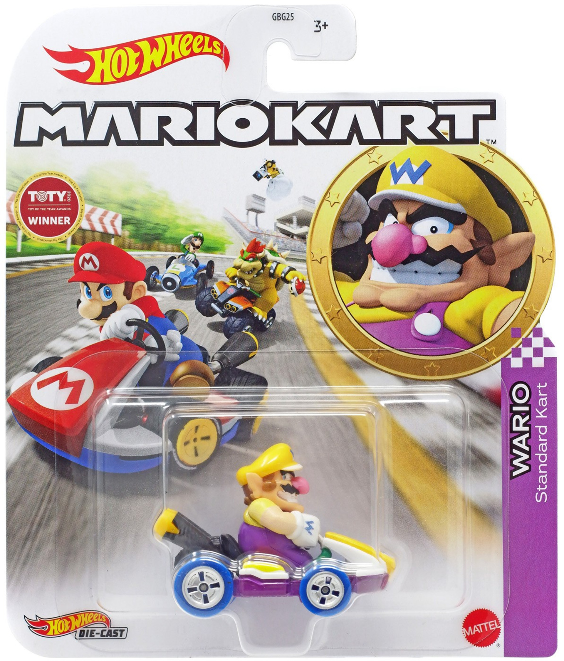 Hot Wheels Mario Kart Wario 164 Diecast Car Standard Kart 2021 Mattel Toys Toywiz 6659