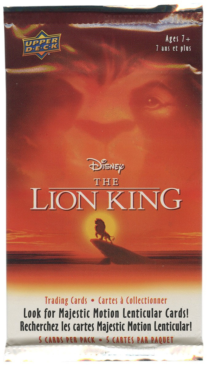 Disney The Lion King Trading Card Pack 5 Cards Uppder Deck ToyWiz