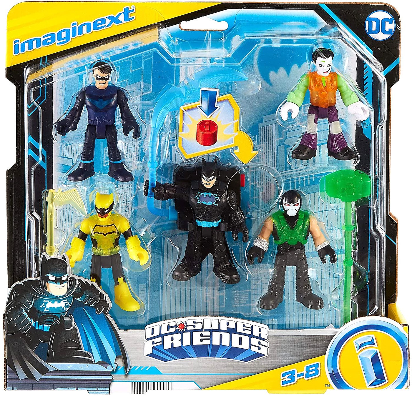 Fisher Price DC Super Friends Imaginext Batman, Nightwing, The Signal, The Joker Bane Figure Set