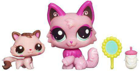 Littlest Pet Shop Cutest Pets Mommy Baby Cats Figure 2 Pack Grooming