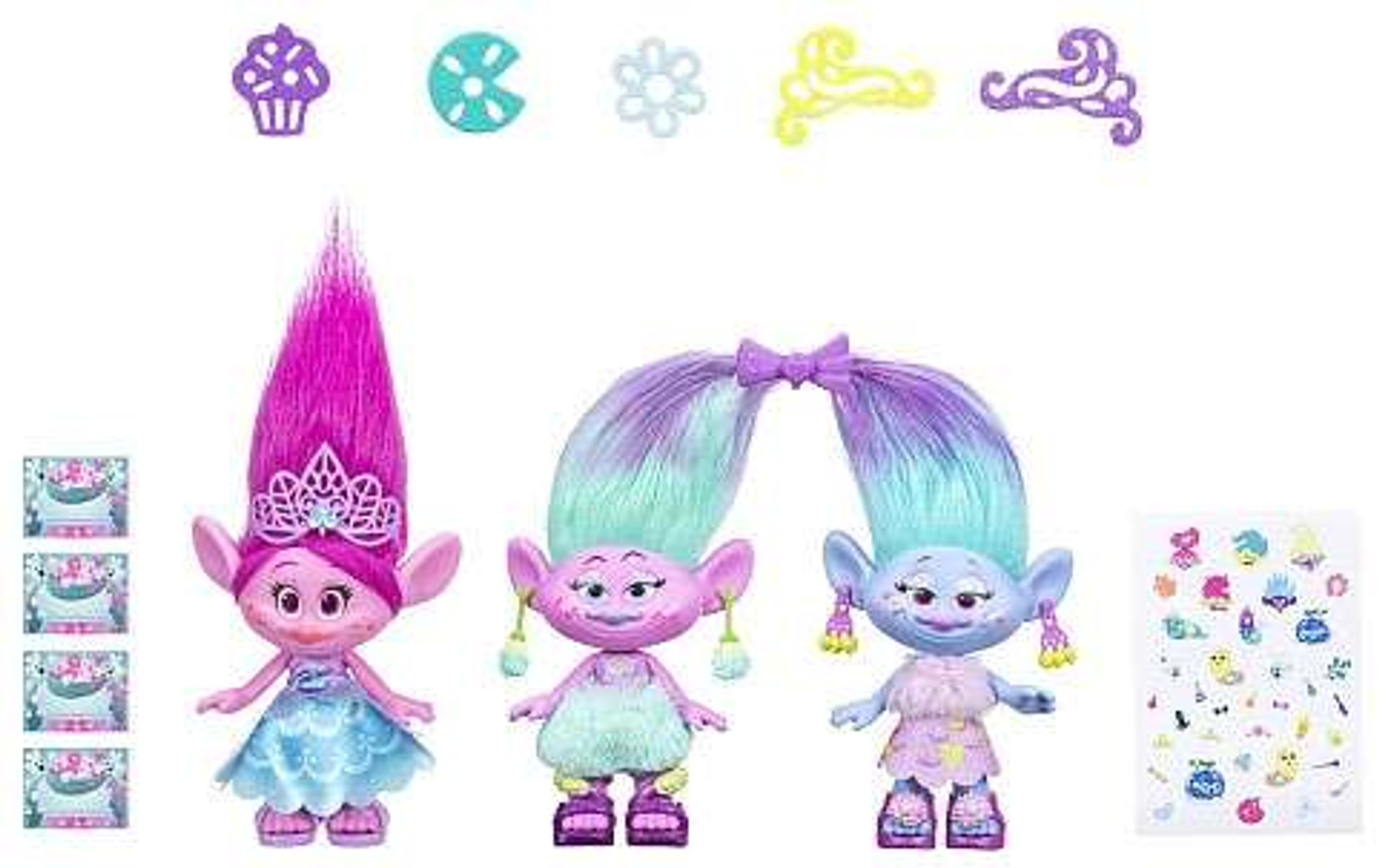 Trolls Poppy Twins Celebration Exclusive Figure 3Pack Hasbro Toys ToyWiz