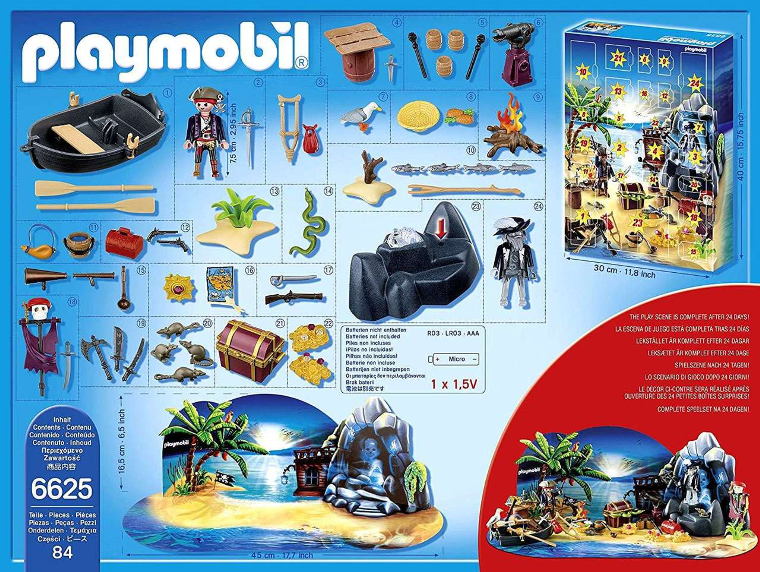 Playmobil Pirates Advent Calendar Pirate Treasure Island Set 6625 - ToyWiz