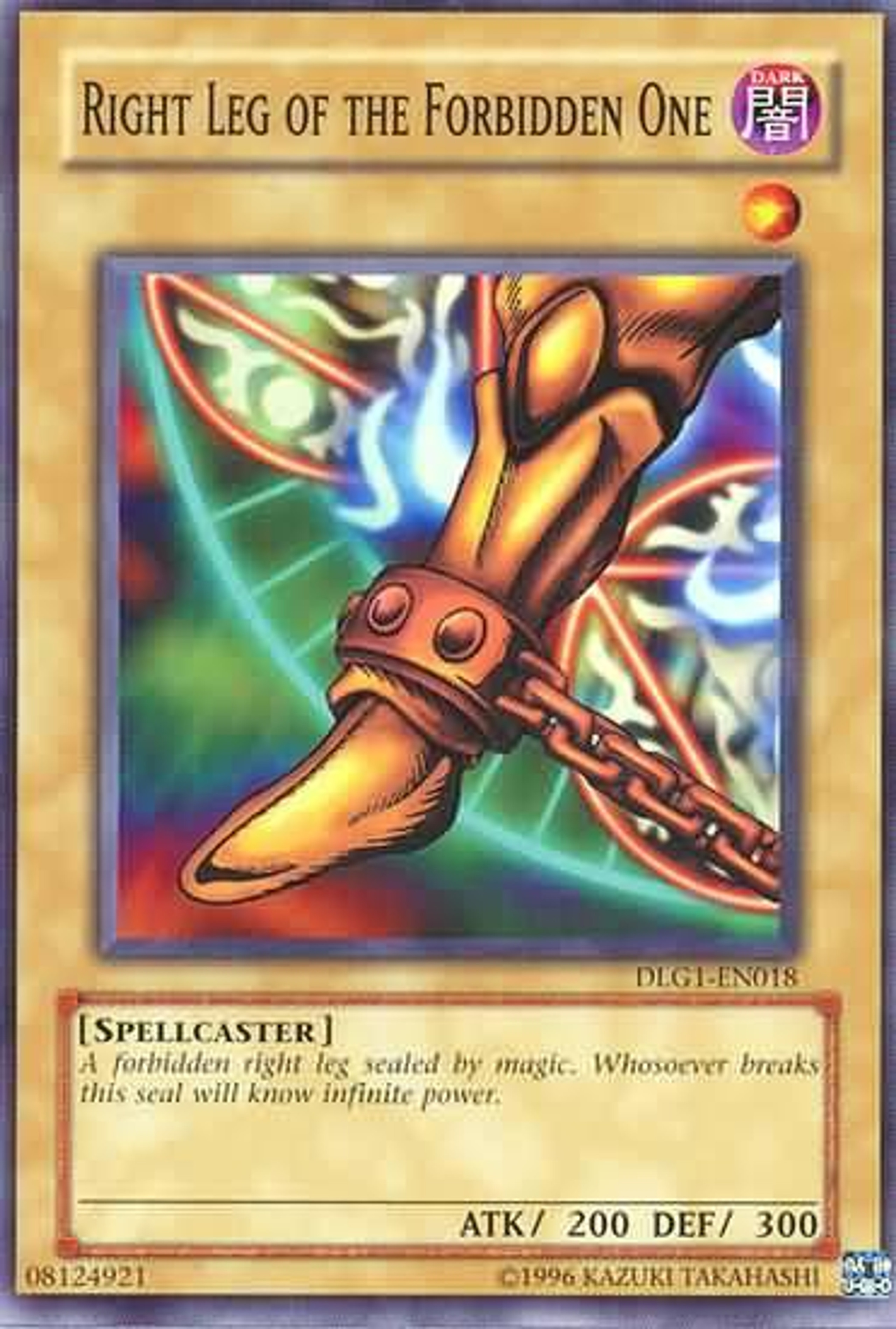 YuGiOh Dark Legends Single Card Common Right Leg of the Forbidden One