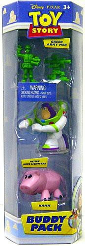 Toy Story Buddy Pack Green Army Men, Action Buzz Lightyear Hamm Mini
