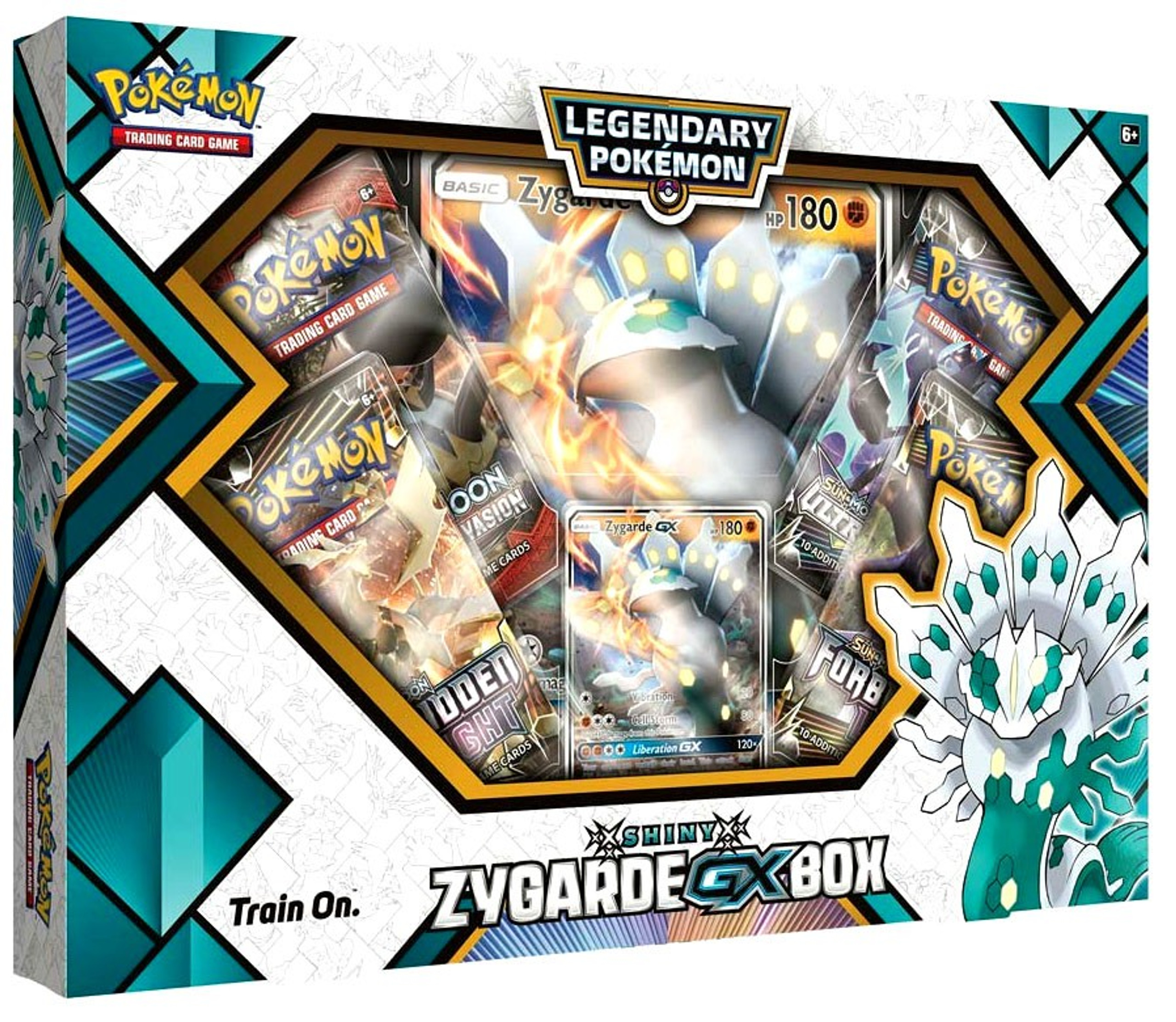 Pokemon Trading Card Game Sun Moon Shiny ZygardeGX Legendary Box 4 Booster Packs, Promo Card