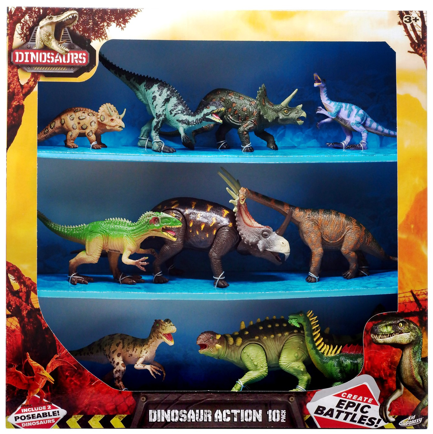 Dinosaurs Dinosaur Action Figure 10Pack Version 2 Kid Galaxy ToyWiz