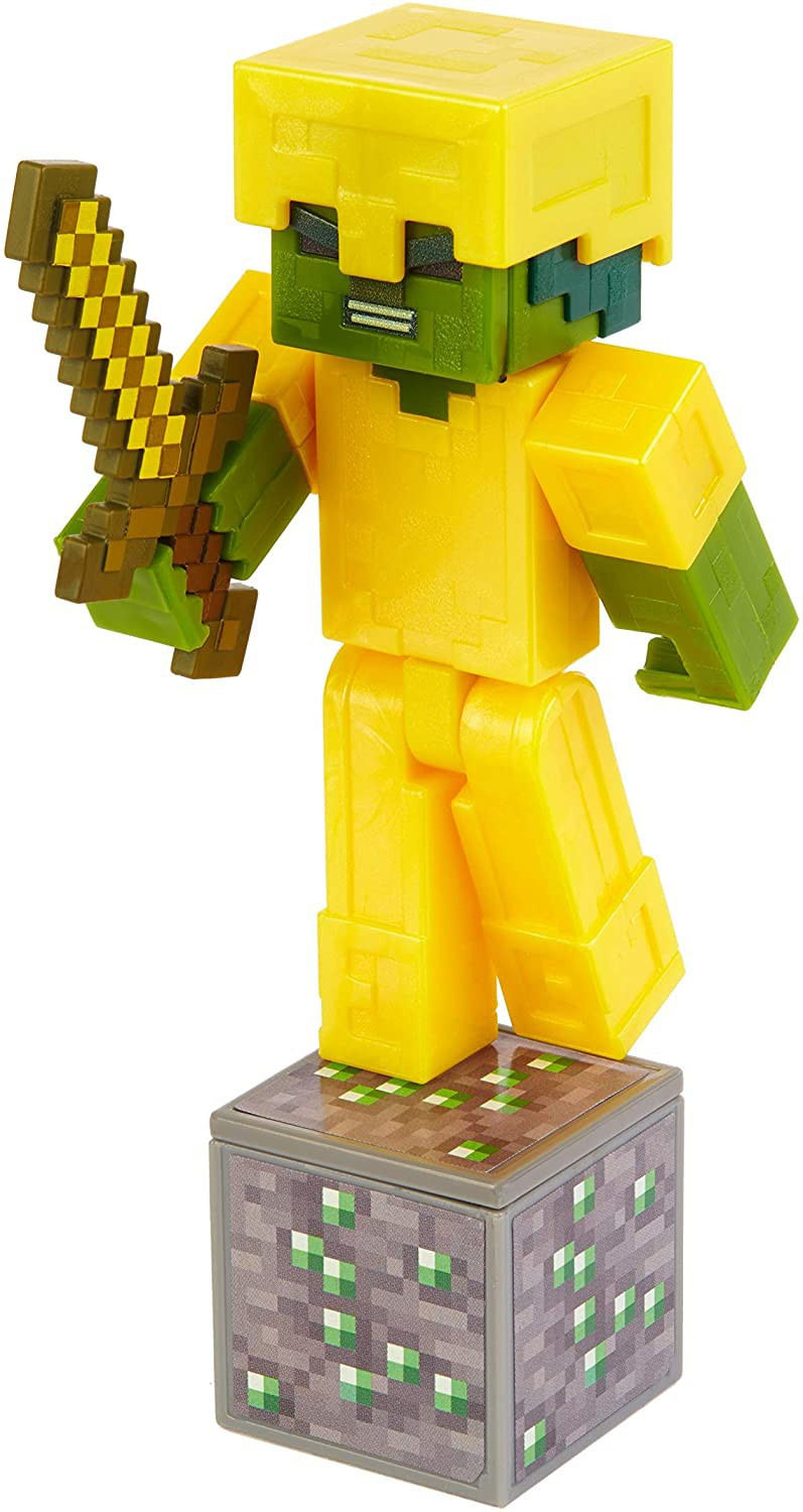 Minecraft Comic Maker Zombie in Gold Armor 3.25 Action Figure Mattel