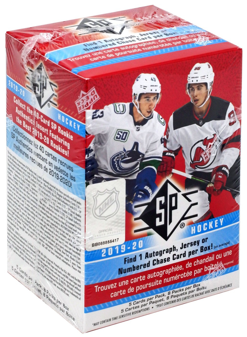 NHL 201920 SP Hockey Trading Card BLASTER Box 8 Packs Upper Deck ToyWiz