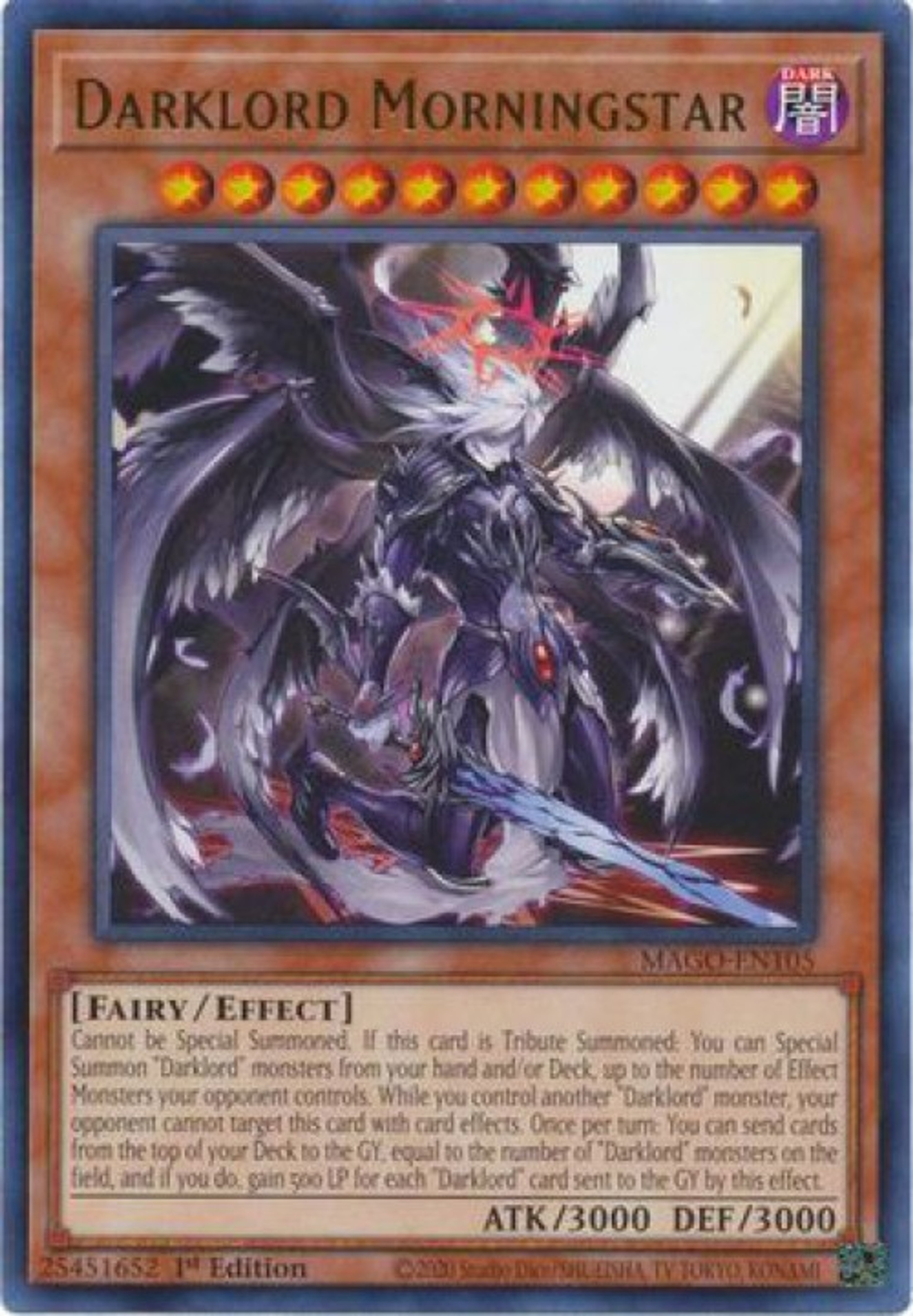 Yugioh Maximum Gold Single Card Rare Darklord Morningstar Mago En105