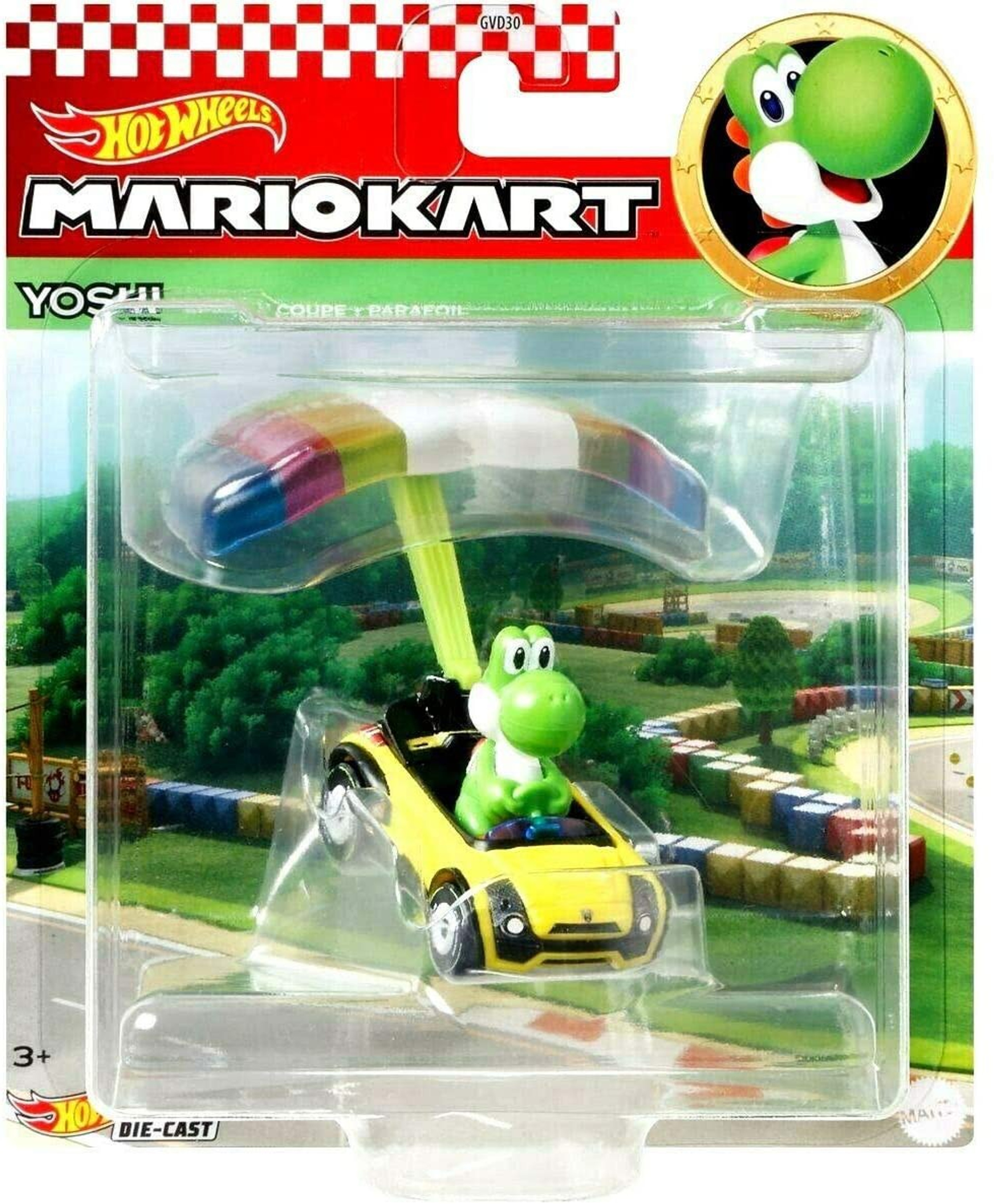 Hot Wheels Mario Kart Glider Yoshi 164 Diecast Car Sports Coupe Parafoil Mattel Toys Toywiz 8537