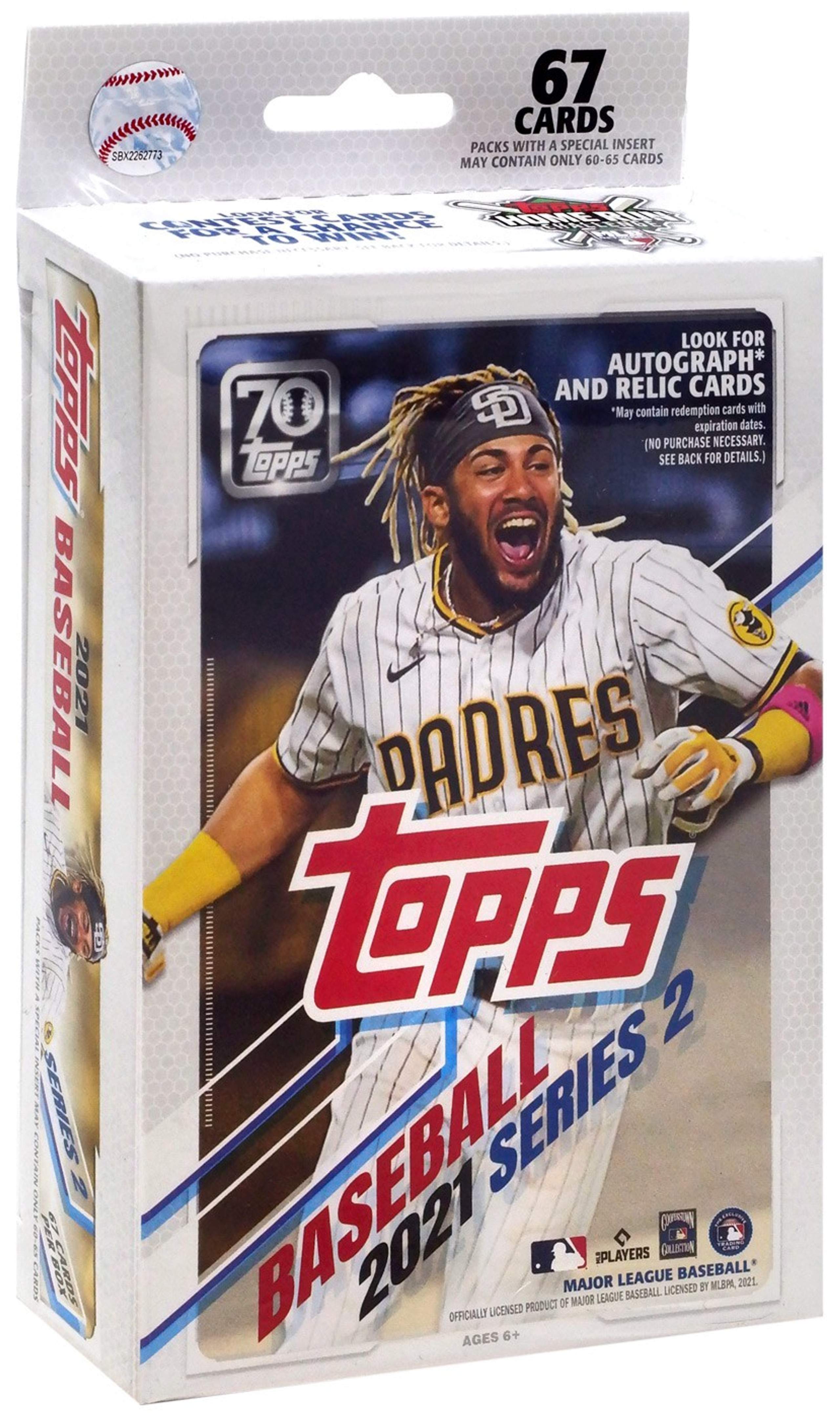 MLB Topps 2021 Series 2 Baseball Trading Card HANGER Box 67 Cards ToyWiz