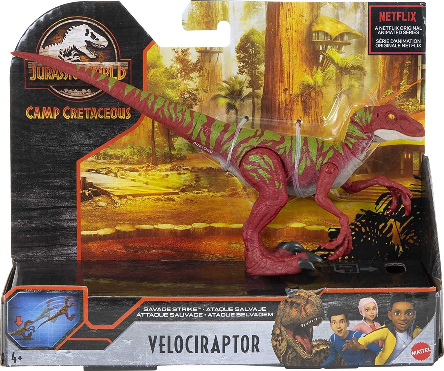 Jurassic World Camp Cretaceous Velociraptor Action Figure Red with