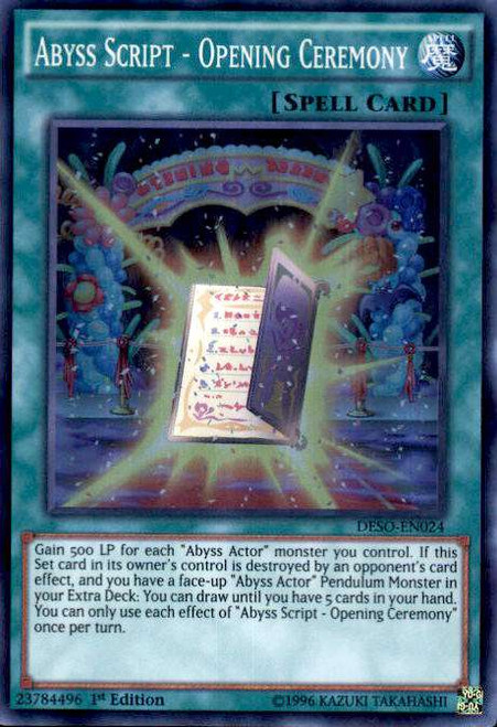 YU-GI-OH! Karte 'Abyss Script – Fantasy Magic' (DESO-EN023) – Super Rare, 1. Edition – Aus Destiny Soldiers