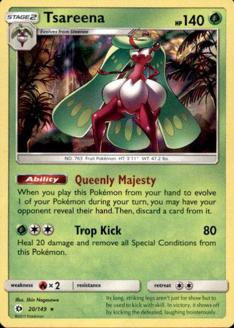 Pokemon Sun & Moon Base Set Rare Holo Tsareena #20