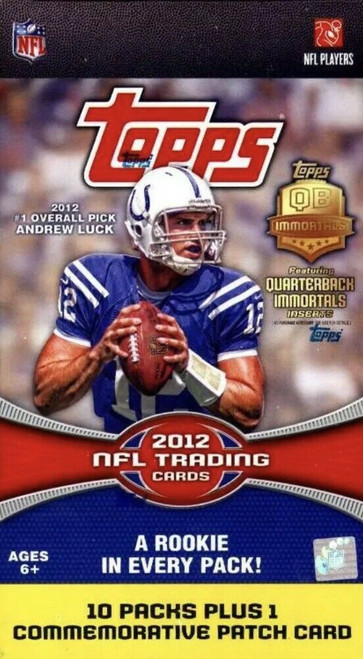 NFL Topps 2012 Football Trading Card BLASTER Box [10 Packs + Commemorative Patch Card]
