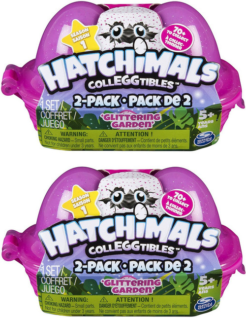 Hatchimals CollEGGtibles Season 1 Glittering Garden LOT of 2 Mystery 2-Packs