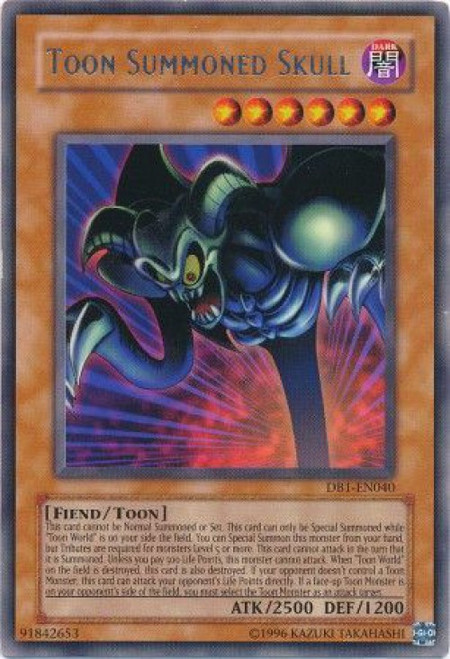 YuGiOh Dark Beginning 1 Rare Toon Summoned Skull DB1-EN040