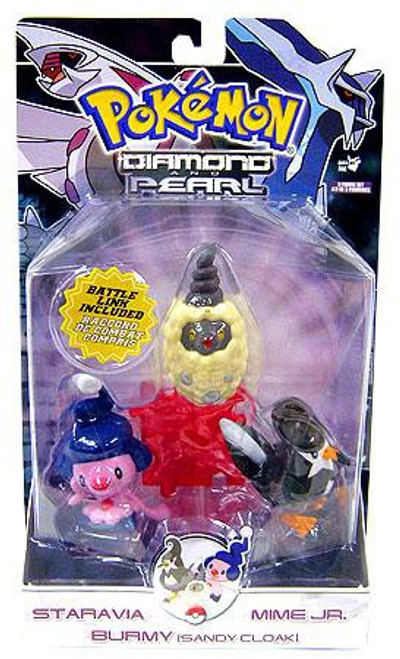 Pokemon Diamond & Pearl Series 7 Staravia, Mime Jr. & Burmy [Sandy Cloak] Figure 3-Pack