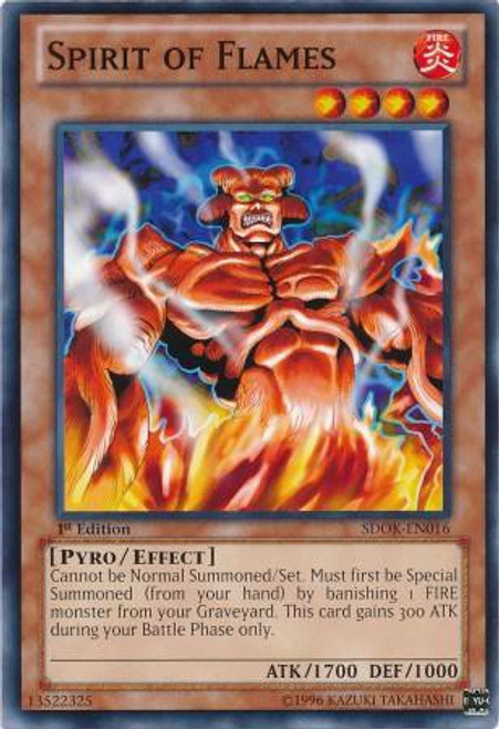mucho dedo índice explosión YuGiOh Structure Deck Onslaught of the Fire Kings Single Card Common Spirit  of Flames SDOK-EN016 - ToyWiz
