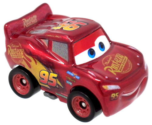 Disney Cars Die Cast Mini Racers Lightning McQueen Car [Metallic Version Loose]