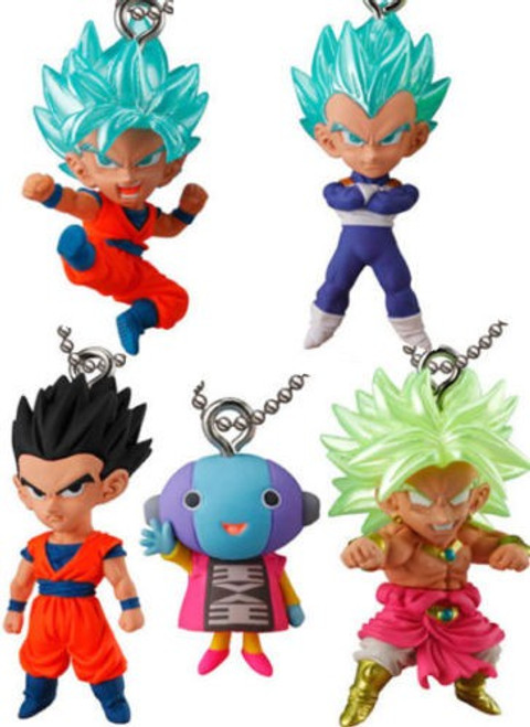 Dragon Ball Super UDM Best 22 SS Blue Son Goku, SS Blue Vegeta, Son Gohan, Broly & Zeno 1.5-Inch Keychain Clip-On [Loose]