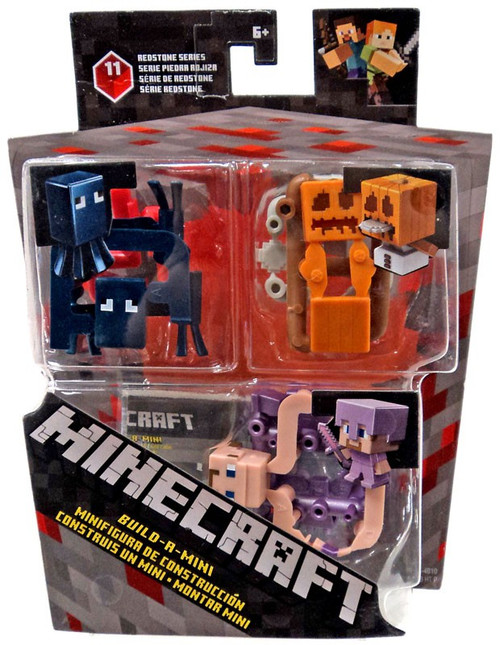 Minecraft Redstone Series 11 Silver Fish Enderman Zombie On Fire Mini Figure 3 Pack Mattel Toys Toywiz