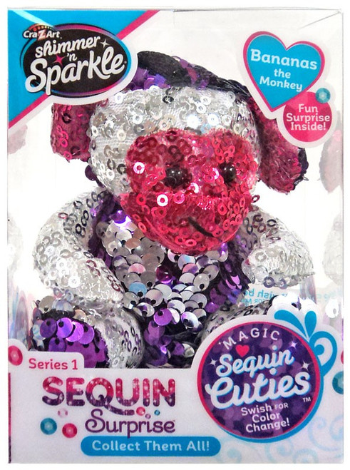 Shimmer 'n Sparkle Magic Sequin Cuties Sequin Surprise Series 1 Bananas the Monkey Mini Plush