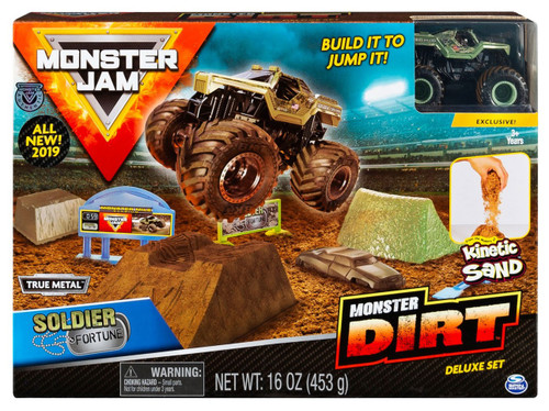 monster jam kinetic dirt arena playset
