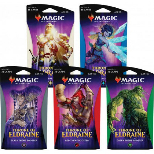 MtG Trading Card Game Throne of Eldraine Set of 5 Theme Boosters