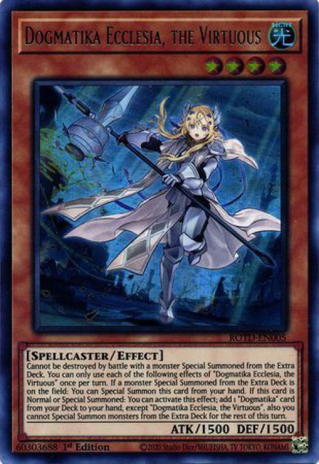 YuGiOh Rise of the Duelist Ultra Rare Dogmatika Ecclesia, the Virtuous ROTD-EN005