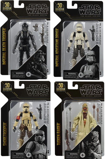 Star Wars Black Series Archive Wave 2 Tusken Raider, Shoretrooper, Tank Commander & Deathtrooper Set of 4 Action Figures