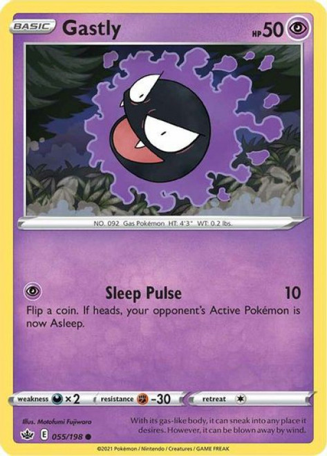Pokemon Sword & Shield Chilling Reign Common Gastly #55