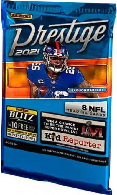 NFL Panini 2021 Prestige Football Trading Card RETAIL Pack [8 Cards]