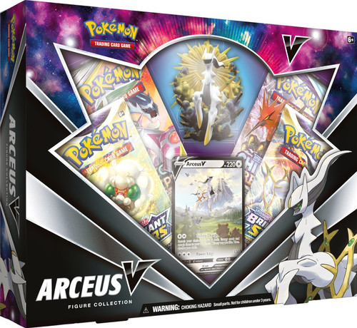 Pokemon Trading Card Game Sword & Shield Arceus V Figure Collection [4 Booster Packs, Promo Card & Figure] (Pre-Order ships May)