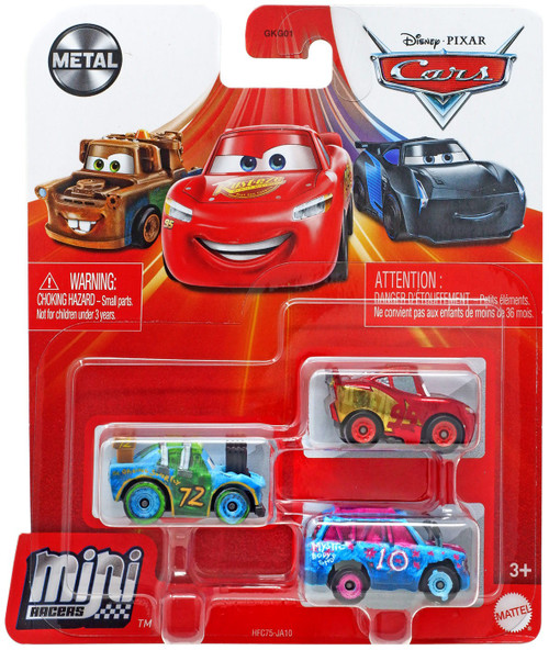 Disney / Pixar Cars Die Cast Metal Mini Racers Superfly, Rusteze Racing McQueen & Blindspot Car 3-Pack