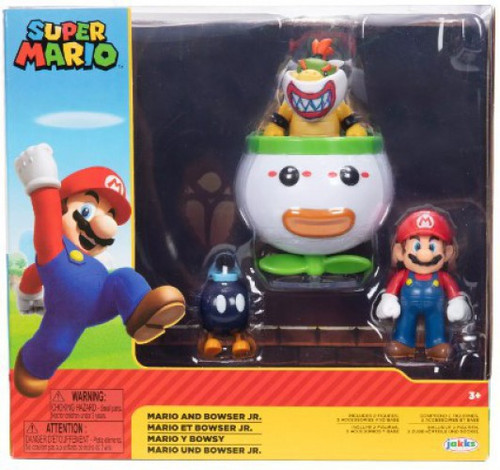 Super Mario Bowser Jr. 4-Inch Action Figure with Bob-Omb Accessory,  Poseable Articulated Collectible Toys, Perfect for Kids & Collectors Alike!  For