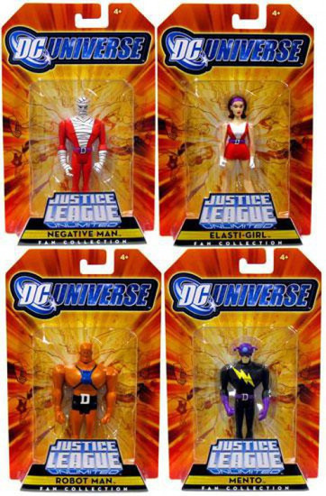 Dc Justice League Unlimited Doom Patrol Set Of 4 Exclusive Action Figures Mattel Toys Toywiz - builder man and robotman roblox