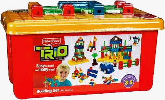 fisher price trio building set with storage pink