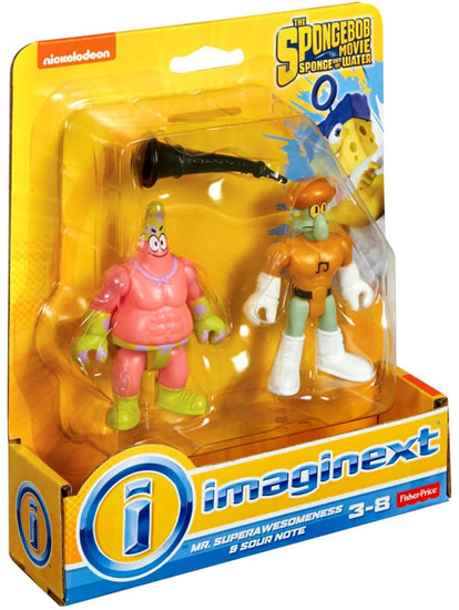 Fisher-Price Imaginext Mr. Superawesomeness & Sour Note - SpongeBob Superhero Action Figures