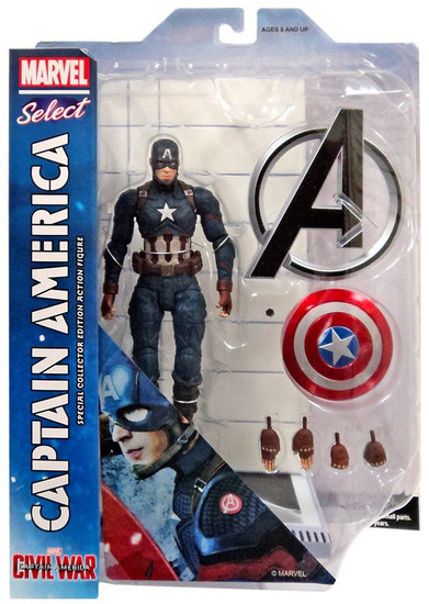 Marvel Captain America Civil War Marvel Select Captain America 7 Action Figure Civil War Diamond Select Toys Toywiz - captain america civil war roblox figure