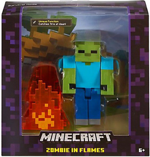 Minecraft Survival Mode Zombie In Flames Action Figure