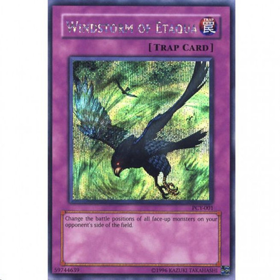 LP/P Yugioh Unlimited Ed Secret Rare Windstorm of Etaqua PCY001 Toys