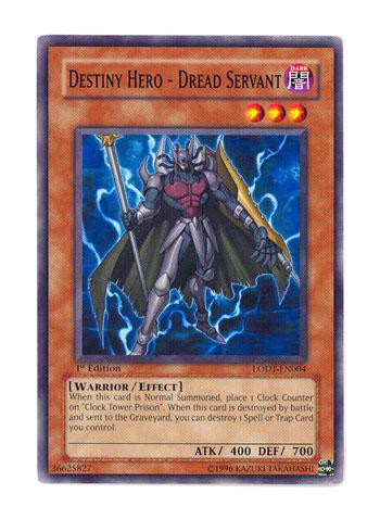 Yugioh Gx Light Of Destruction Single Card Common Destiny Hero Dread Servant Lodt En004 Toywiz