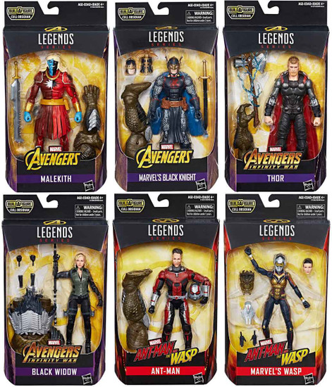 Avengers Infinity War Marvel Legends Cull Obsidian Series Set of 6 Action Figures