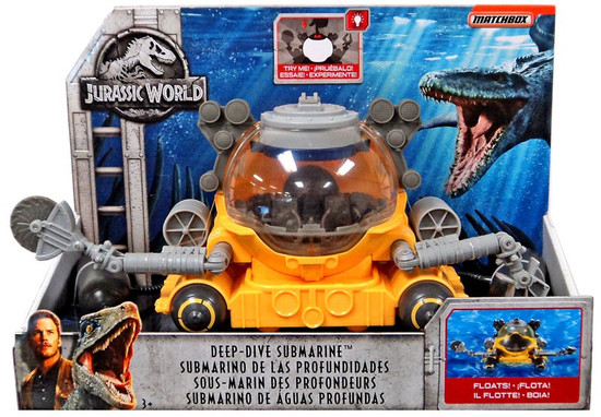 Jurassic World Matchbox Deep-Dive Submarine 3.75 Vehicle Mattel 