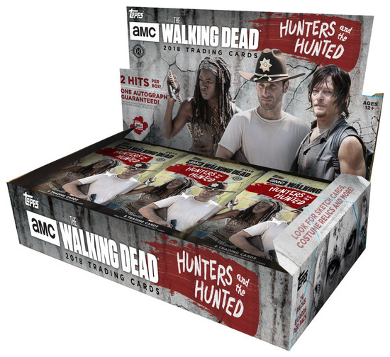 The Walking Dead Topps 2018 Hunters & The Hunted Trading Card HOBBY Box [24 Packs, 2 Hits Per Box]