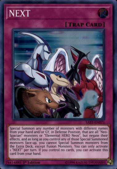 Yu-Gi-Oh! Next Card - SAST-EN071 Super Rare 1st Edition From Savage Strike Booster Pack - View #3
