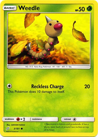 Pokemon Trading Card Game Team Up Single Card Common Weedle 3 Toywiz